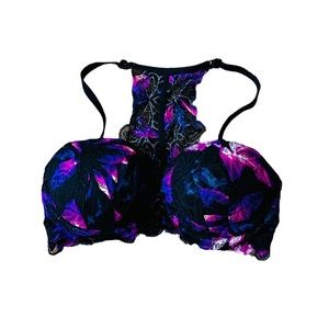 Victoria Secret PINK date racer back lace bralette front close bra light padded